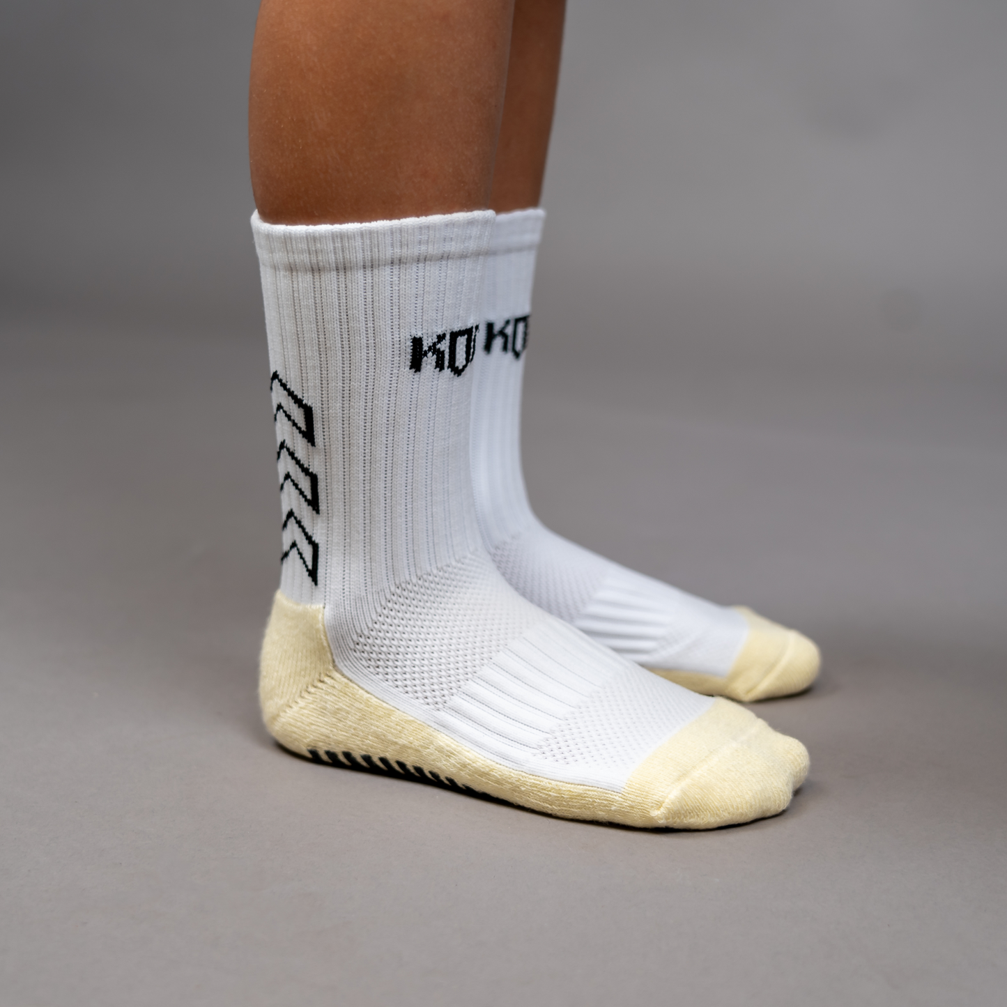 2-Pack Junior White Grip Socks