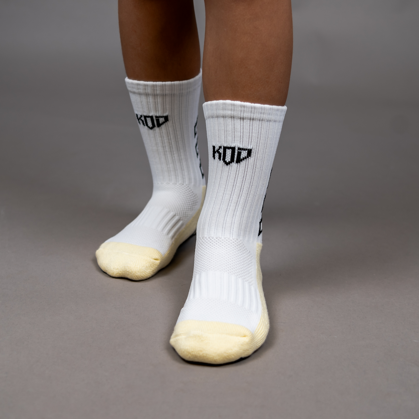 2-Pack Junior White Grip Socks