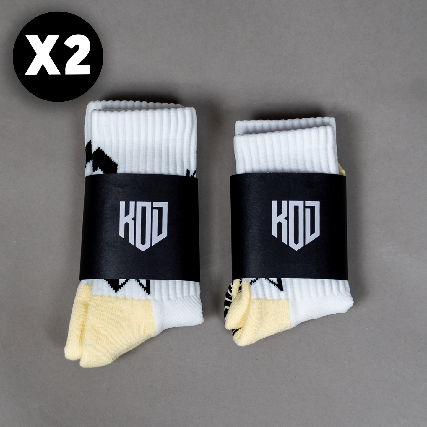 2-Pack Junior White Grip Socks